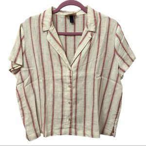 NWOT Universal Threads Striped Linen Shirt
